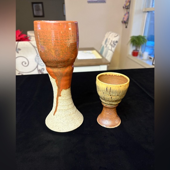 Other - Pair Of Vintage Pottery Goblets